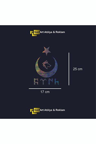 sticker ملصق ذئب العلم التركي GökTurkçe - ملصق السيارة