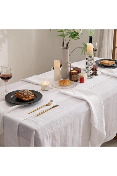 EVYA Fata de masa din bumbac brut 100% in 160x220 cm Fata de masa vintage bucatarie living