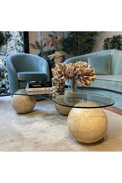 Sinem Şahin Mimarlık Mermer Küre Orta Sehpa