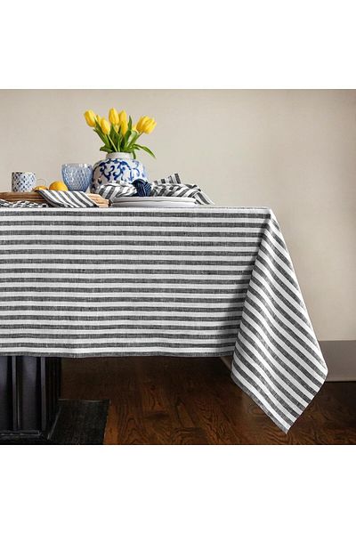 EVYA Fata de masa cu dungi 100% bumbac vopsit cu fire 160x220 cm Fata de masa bucatarie living