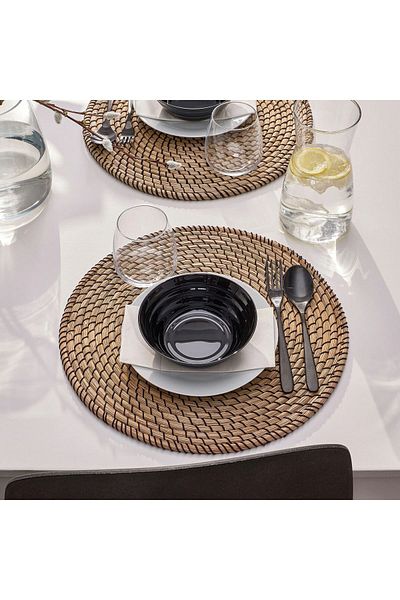 IKEA Mediterranean NÄTBARB GLOSS BLACK 14 cm BOWL 6 PIECES