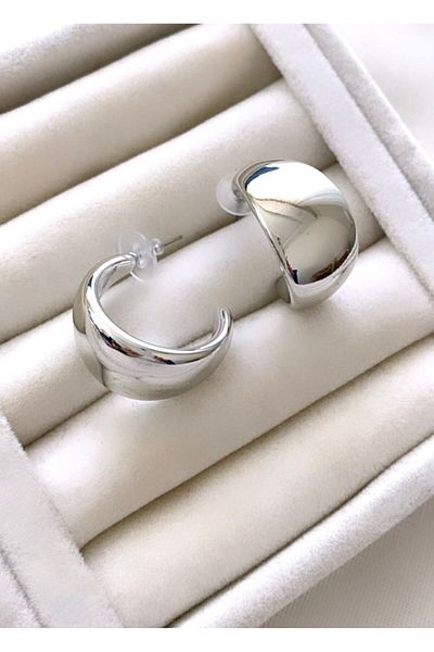 VNS Accessories Imported Moon Earrings (2.5 cm)