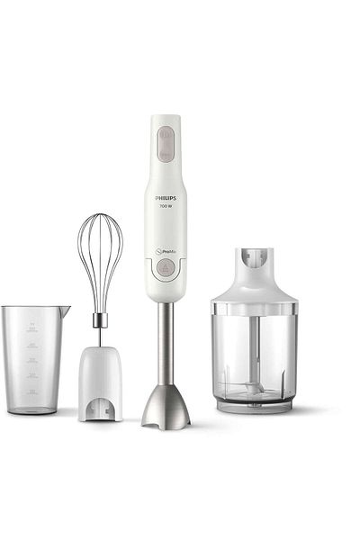 Philips 700 واط مع شريط معدني، بروميكس، 0.5 لتر، أبيض، 3 دبابيس HR2545/01. ضمان لمدة عامين
