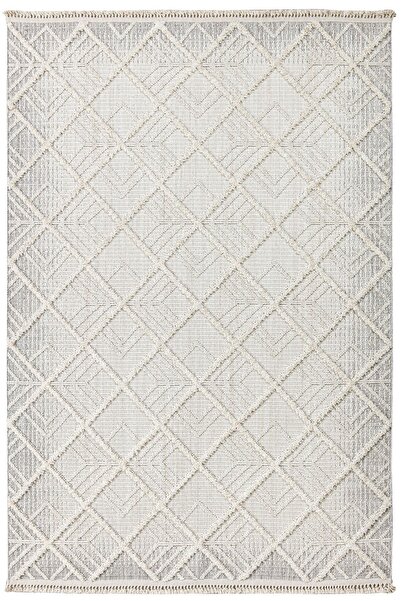 MOQA Avanos 1504 Gri Bukle Dokuma Halı Hav Toz Vermez Etnik Iskandinav Desenli Salon Mutfak Halısı