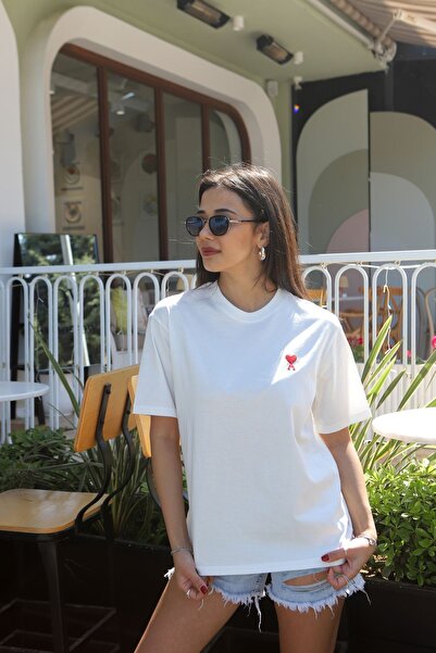 DelVino Вишита футболка великого розміру з серцем