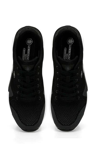 lumberjack Men's Sports Shoes - Light Sole, Lace-Up, Summer Knitwear, Black