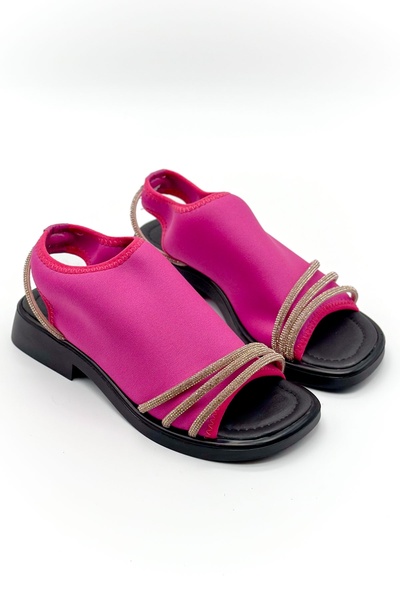 Shoebutik Fuksija Mimosa Skuba Sa kamenčićima Rastezljiva Sandale