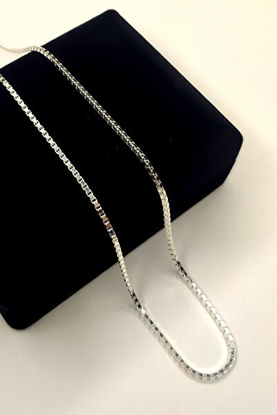 Piraye Silver 925 Ayar Gümüş Küp Zincir Kolye 1.5 Mm Kalınlıklı 65 Cm Küp Zincir