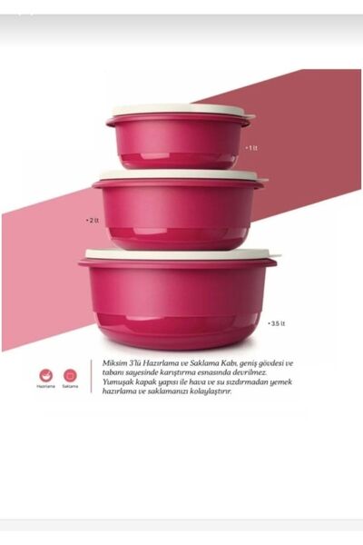 Tupperware MIXIM STORAGE PREPARATION SET 3-PIECE MIX 1-2-3.5 LT