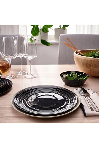 IKEA AKDENİZ NÄTBARB siyah 24 cm tabak 6 ADET