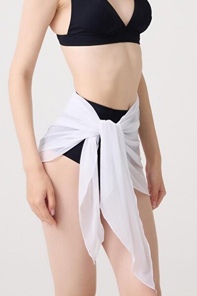 Cottonhill Διαφανές λευκό τούλι Pareo