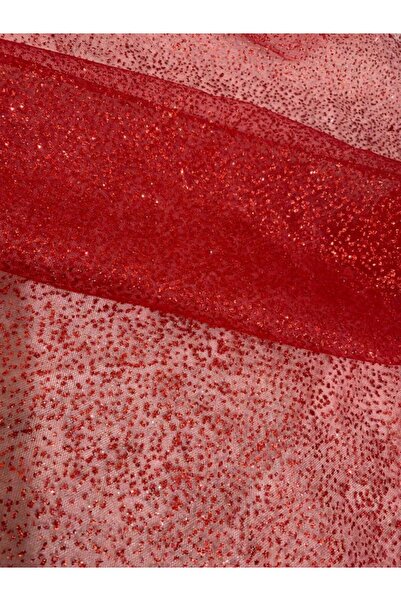 ARHEDİYELİK SİMLİ TÜL KUMAŞ (EN:3M BOY:1M) RENK:KIRMIZI