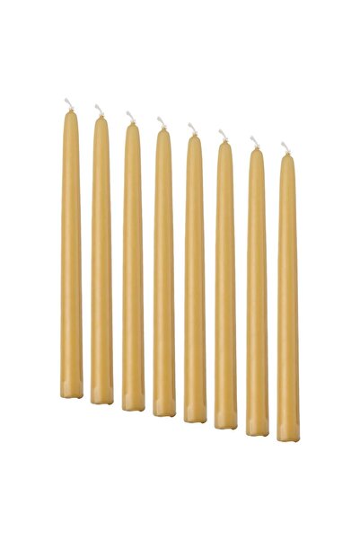 IKEA 8 Klokhet 5.5 saat Şamdan Mumu 8 adet 25 cm Fresh Kokusuz 25 cm Sarı