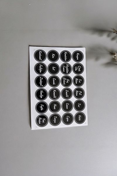 Sezka Life 24 Types of Black Spice Rack Labels - Water Resistant