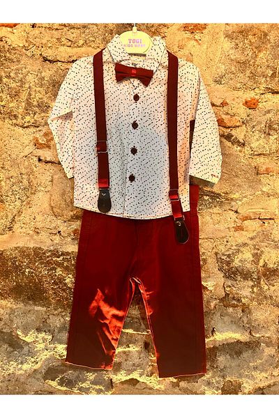 Terry Boy's Linen Set - Lower and Upper Set with Suspended Bow Tie
