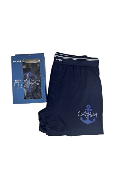 Eros Sol Paça Baskılı Boxer Lacivert
