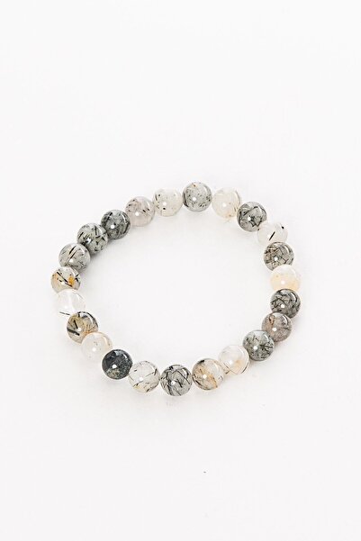 Zeynep Büyükbay سوار من حجر الكوارتز الطبيعي الروتيني (قطع كروي 8 مم)