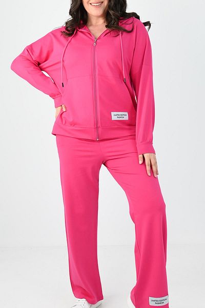 Koza Butik Γυναικείες φόρμες μεγάλου μεγέθους Λεπτομερές σετ φόρμας με κουκούλα 8077-24