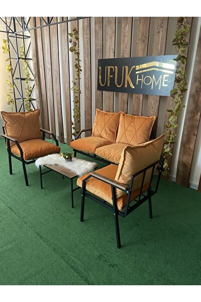 UFUK HOME 2 1 1 Sehpalı Bahçe Takımı, Balkon Mobilyası, Balkon Bahçe Mobilyaları, Bahçe Masa Takımı