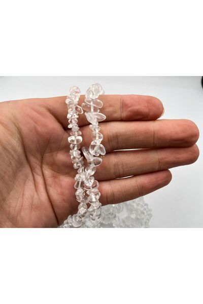 Ebruli Boncuk Kristal Kuvars Beyaz Doğal Kırık Taş Dizi Boncuk Aksesuar Takı ...