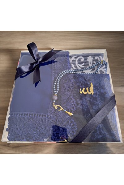 SOLAKLARGROUP İlk'ay 4'lü Gelin Bohçası Seti Iğne Oyalı Namaz Örtüsü Pamuk Se...