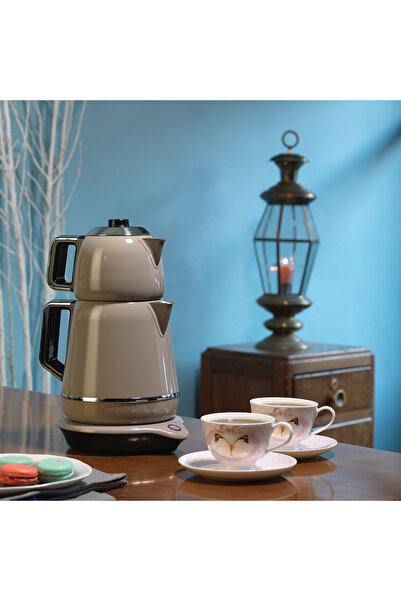 KORKMAZ Bej/Krom Elektrikli Çaydanlık 1.7 lt