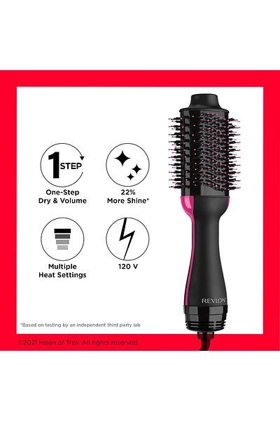 Revlon 1100W One Step Hair Volumizer - Oval Brush Design, IONIC Tech, 2 Heat Cool Settings - RVDR5222