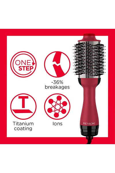 Revlon One Step Hair Volumizer Ionic Tech, Titanium, Tangle-Free Combination Bristles - RVDR5279ARB