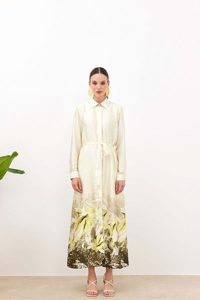 NUR KALAY COLLECTION Patterned Panel Dress - Stylish and Comfortable