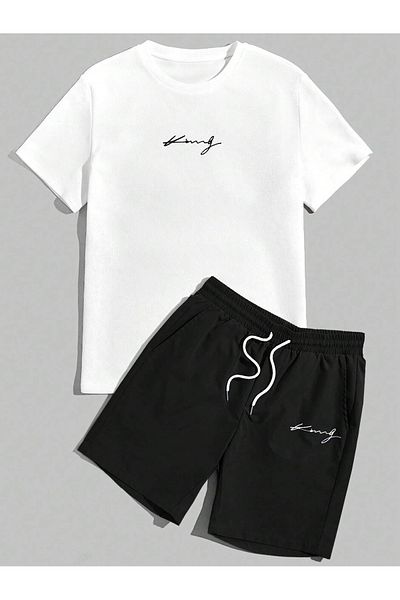 Mella&Co Crew Neck Printed T-Shirt and Shorts Set