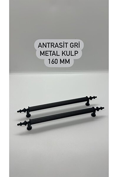 STR MOBAKS Str Alüminyum 160 Mm Asos Boru Kulp Lüks Modern Mutfak Dolap Çekmece Mobilya Kulbu Antrasit Gri