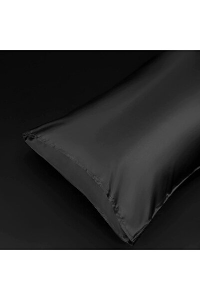 EVYA Μακριά μαξιλαροθήκη από βαμβακερή σατέν μεταξωτή υφή 50x135cm Μαύρο Χρώμα Θήκη στήριξης φιλική προς το δέρμα εγκυμοσύνης