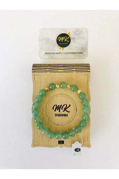 MK tasarım Real Aventurine Stone - 100% Original Bracelet MKT 1200006