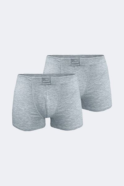 Malabadi Ανδρικό γκρι 2 Pack Cotton Elastane Boxer 074