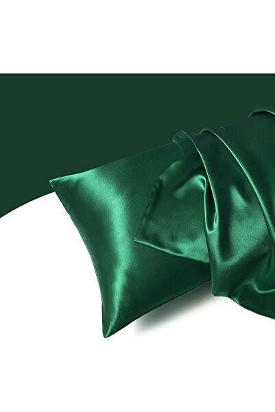 EVYA Soft Textured 100% Silky Skin Pillow Cases 50X70 cm Emerald Green 2 Piece Luxury Sleeping Set