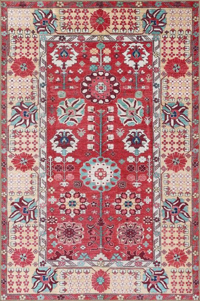 Rugs Modern Halı سجادة قاعدة منسوجة منقوشة ذات طابع نباتي أحمر تقليدي وسجادة ...