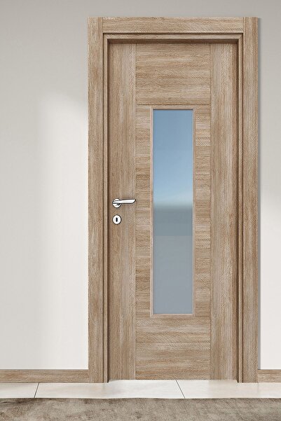 ALO KAPI MELAMİN MODERN GÖKSU CAMLI ODA KAPISI, 76/204/18-27 CM