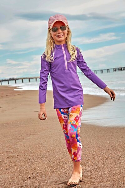 Marina Costum de baie pentru fetiță cu parașuta violet - K2408