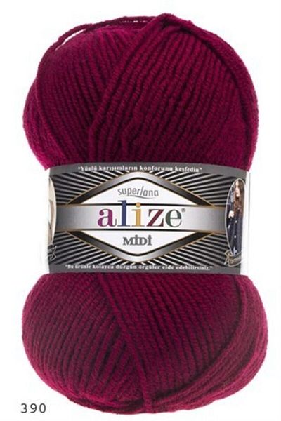 Alize 5 pieceS Superlana Midi CHerry - 390 Hand Knitted Yarn veSt and Cardigan Set