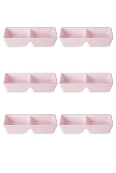 Tiesa Home 6lı Mini Porselen İki Bölmeli Reçellik Kahve Yanı Lokumluk Kahvalt...