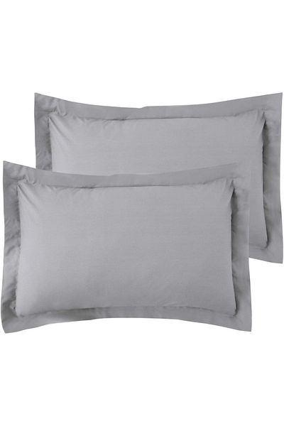 EVYA Μαλακό Γκρι Φλουντ άκρη 50x70cm 2 Μαξιλαροθήκες