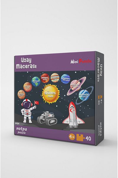 kutuTR Notpa Space Mini Puzzle - 40 Pieces, Age 4 KY-004
