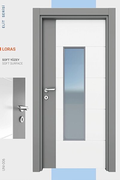 ALO KAPI MELAMİN ELİT LORAS CAMLI ODA KAPISI, 76/204/9-13 CM