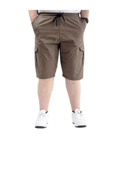 SuperXL Plus Size Men's Capri - Cargo Pocket and Waist Tie, Black VALENCIA 21404