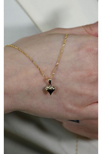 DİAMİNE PIRLANTA Altın Singapur Zincir Kalp Kolye