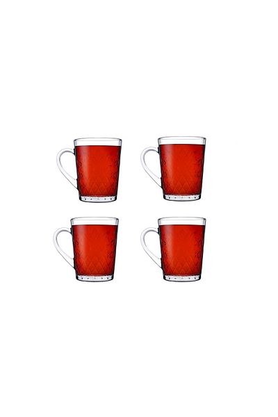 Paşabahçe 4 Pieces Ruby Glass with Handle