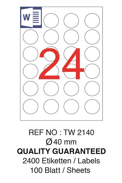 Tanex Tw-2140 Λευκή Ετικέτα 40 χλστ