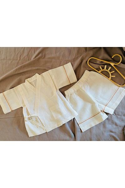 Gülümse Baby Unisex Kimono Set of 2 - Linen Fabric