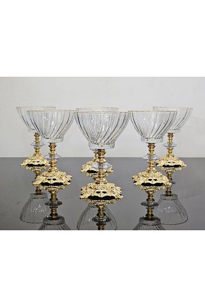 Paşabahçe BUKET MAGNOLIA BOWL CASTING SQUARE FOOT GOLD DETAILED CANDELIER & BRA