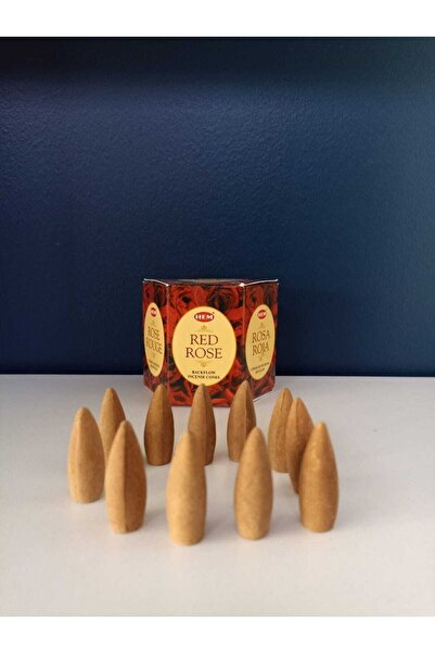 Hem Tütsü Geri Akış Backflow Şelale Tütsü Konisi 10 Adet (kırmızı Gül Kokulu)...